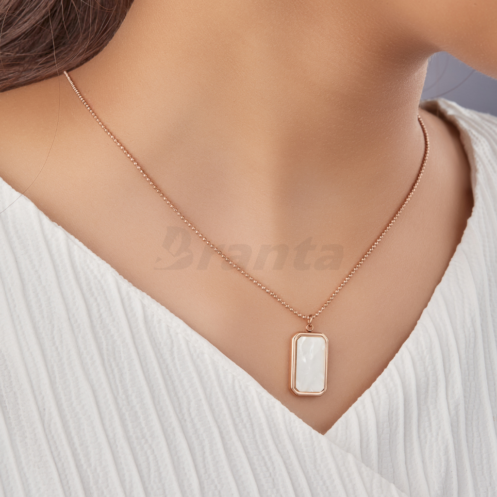 Butterfly Square Rectangle Rose Gold Stainless Steel Necklace Pendant –  ZIVOM