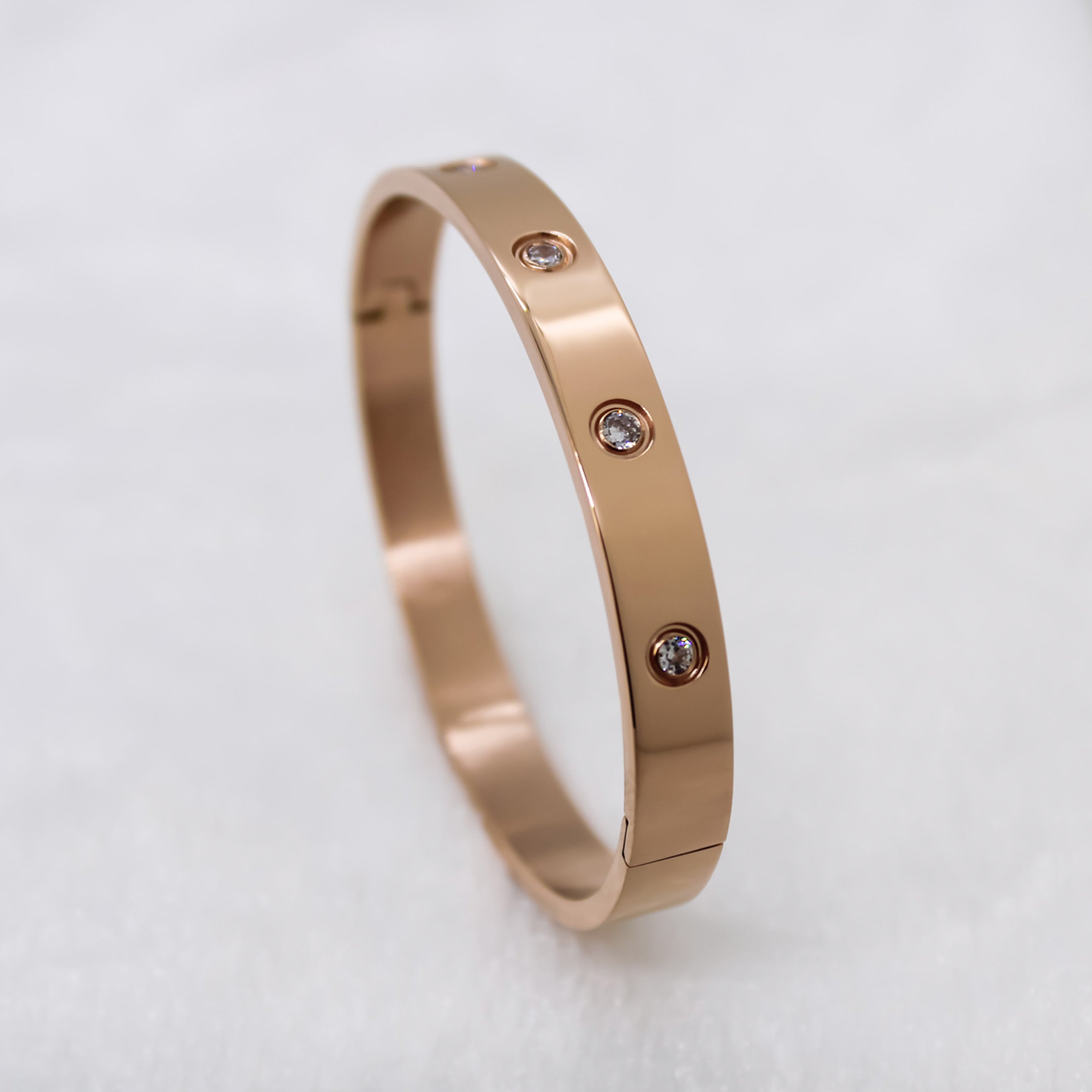 Rose Gold plated bracelet for men's with screws -