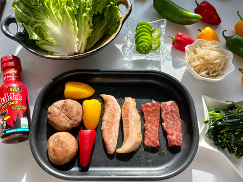 Korean Barbecue Recipe: Full Spread of Korean Barbecue Ingredients