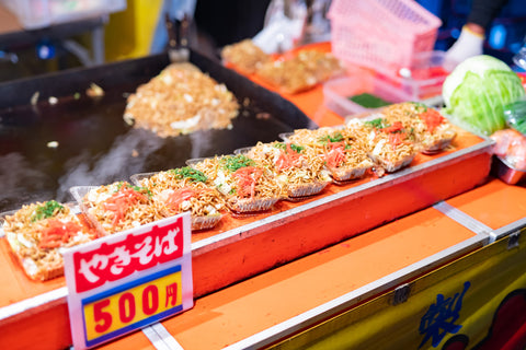 Yakisoba stall at a Japanese festival