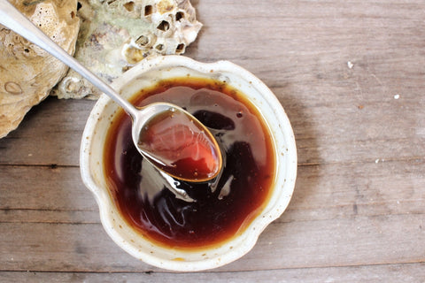 Oyster sauce in a small plate