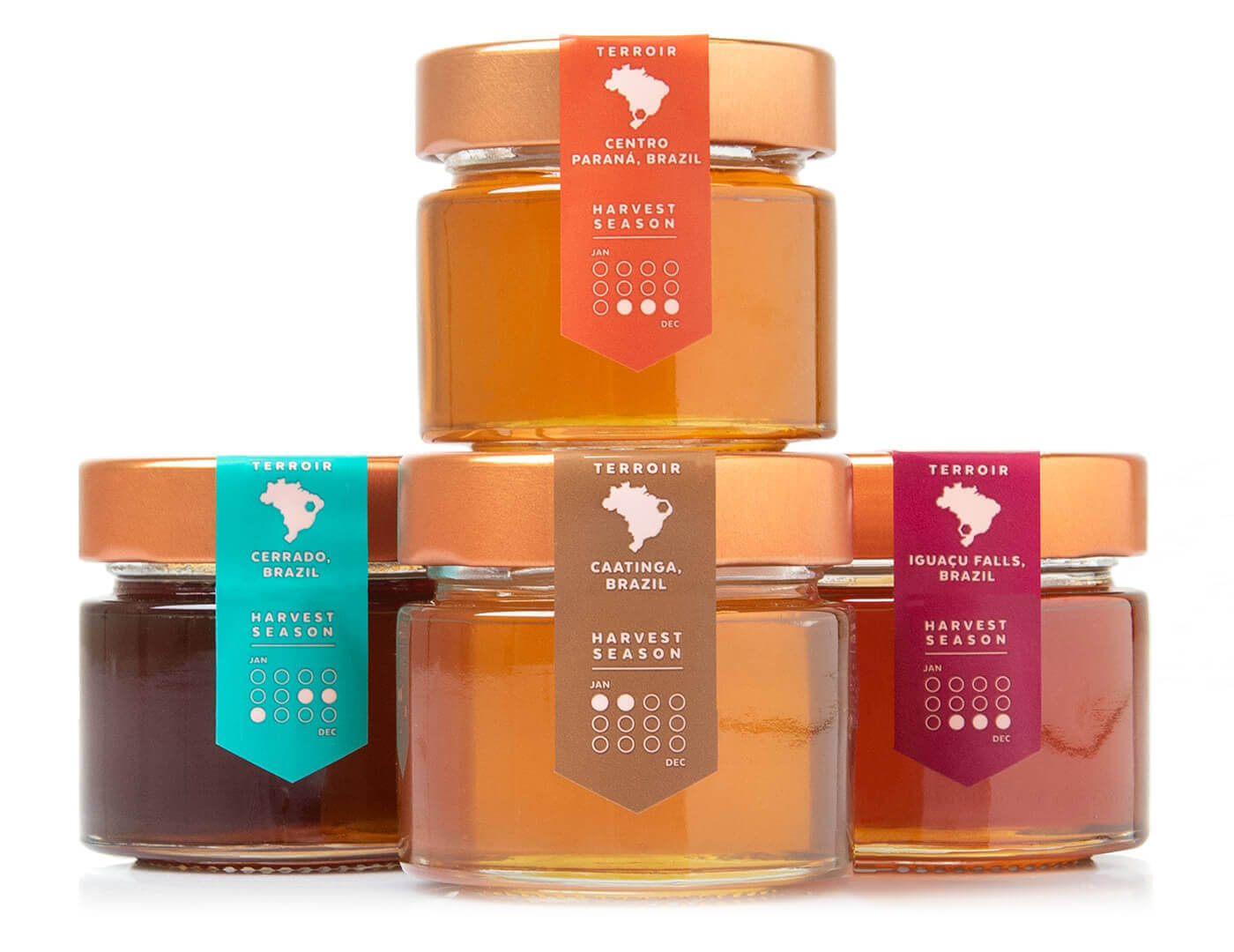 Organic Honey Set - 4 glass jars