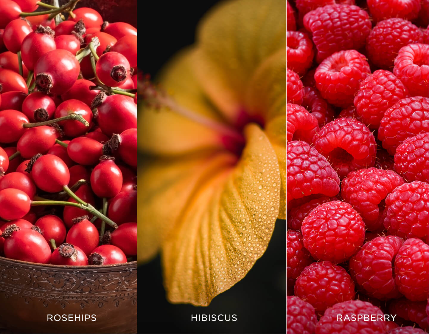 Raspberry Nectar ingredients: Rosehips, Hibiscus and raspberries