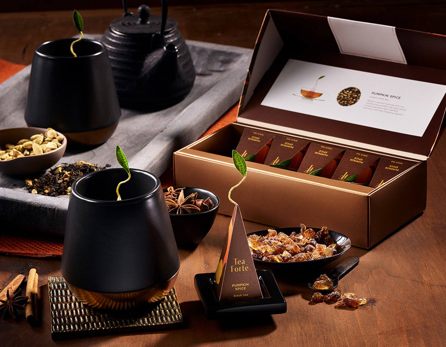 Pumpkin Spice Petite Box with infusers and tea sugar