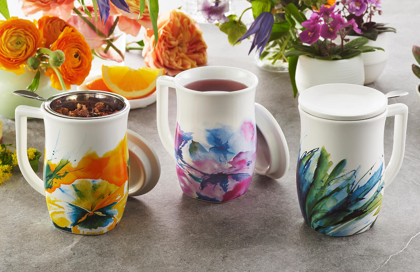 Fiore Steeping Cup Collection, one of each design