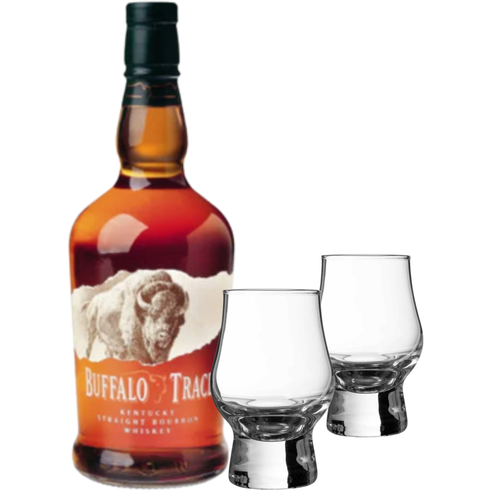 Buffalo Trace Bourbon Whiskey 1 Liter & 2 Dram Cups