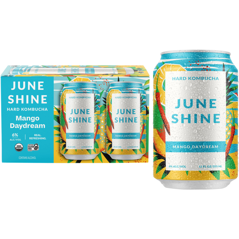 June Shine Hard Kombucha Mango Daydream 6 pack 12oz cans