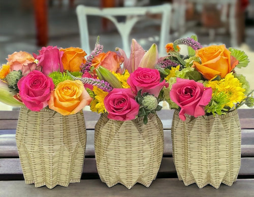 Gold Paper Vase Wraps by Lucy Grymes