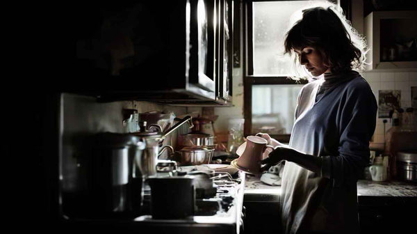 Woman in Toronto home begins her coffee and tea morning brew