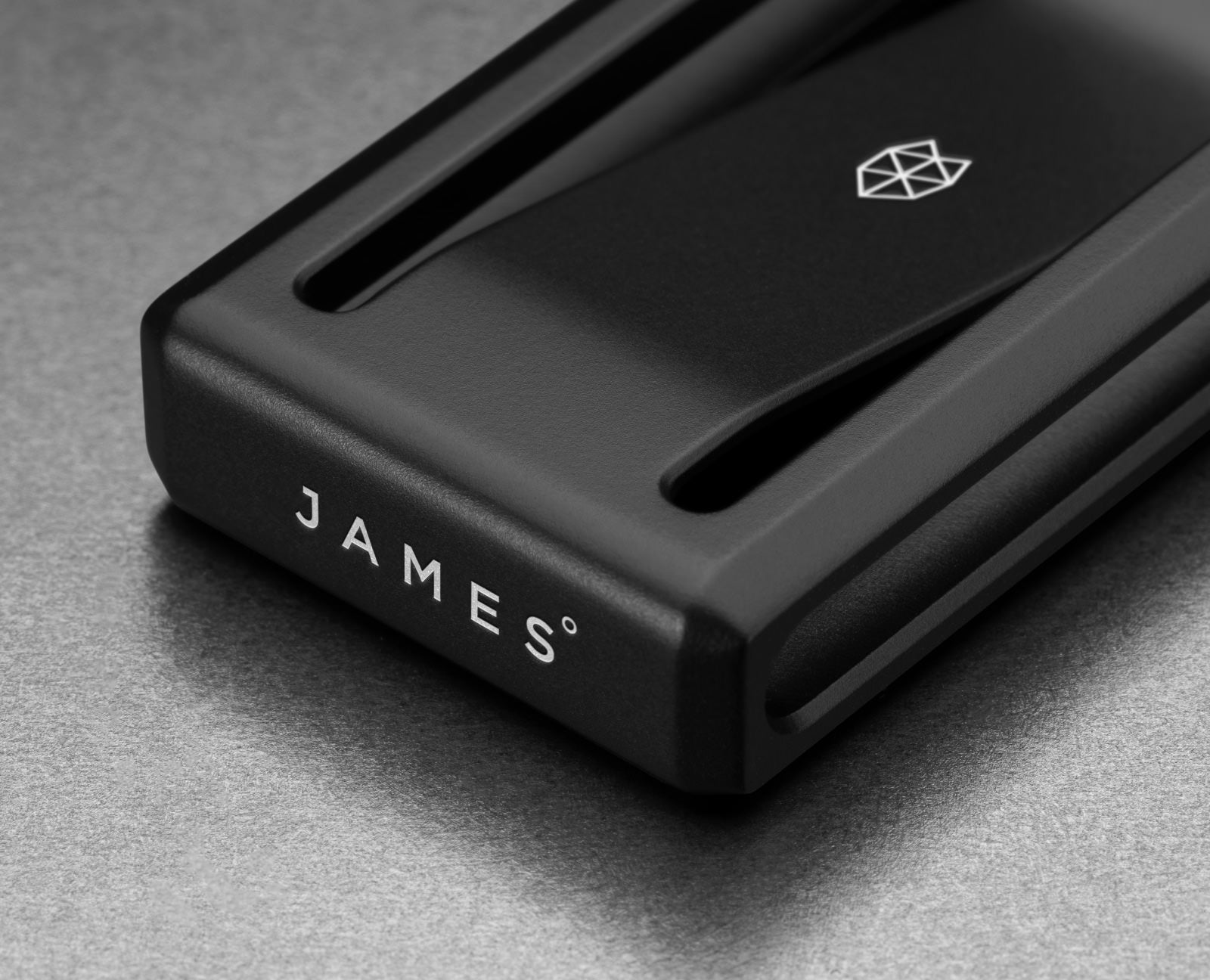 A detailed shot of The Martindale black money clip by The James Brand.