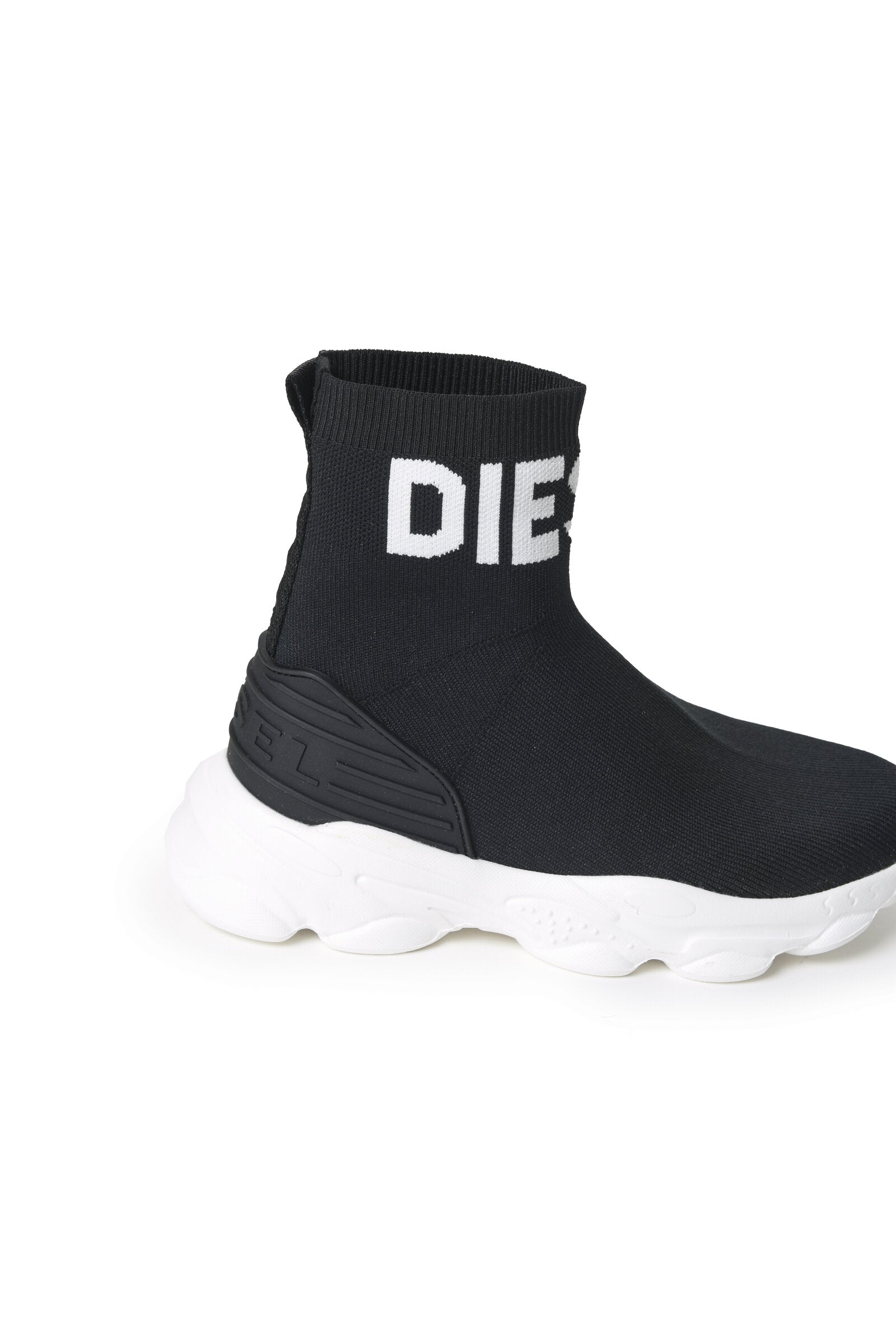 Zapatillas calcetín altas Serendipity negras con logo Diesel blanco para niños | Brave Kid