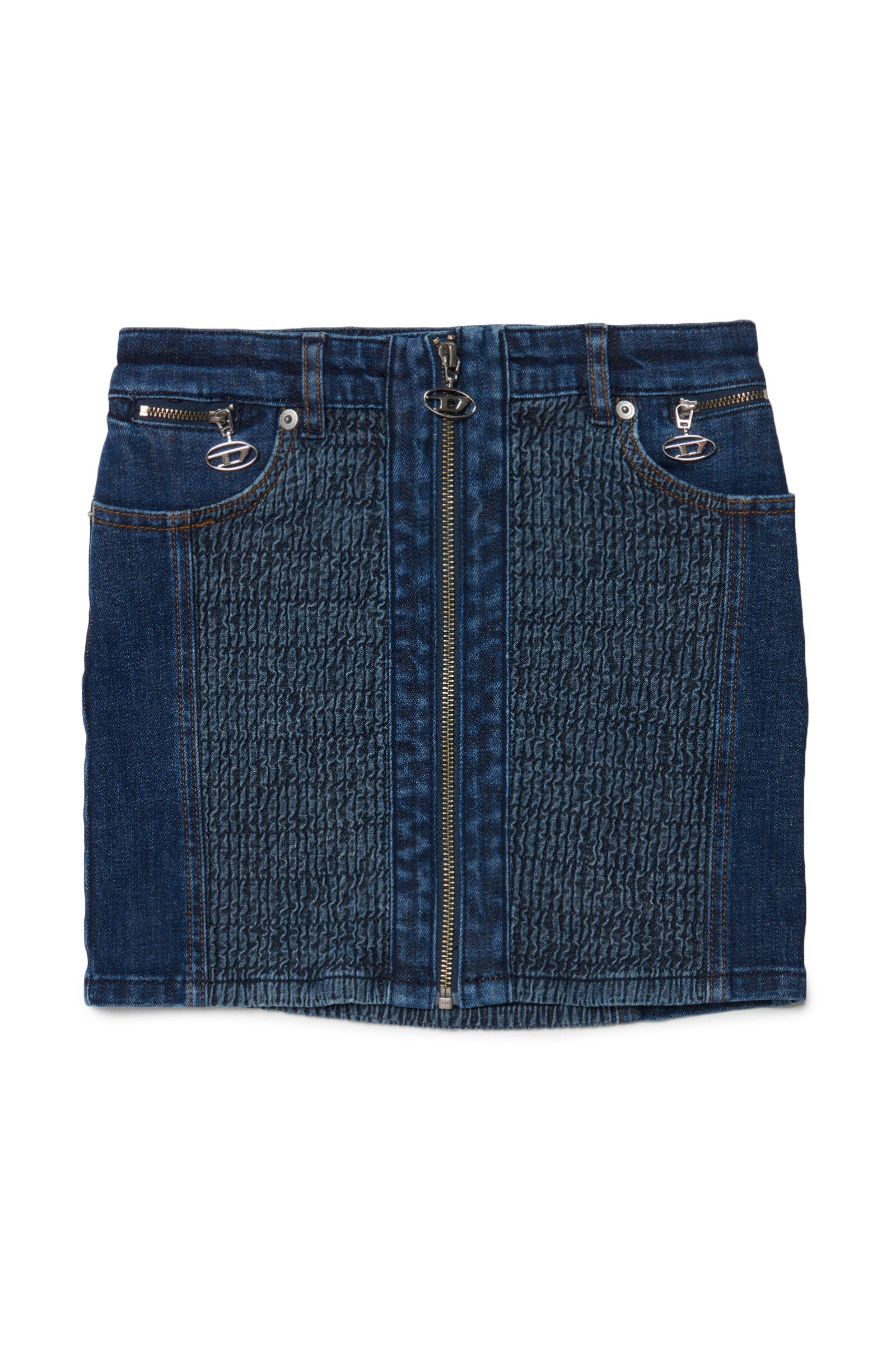 Diesel Kids' Smock Stitch Denim Skirt In Blue | ModeSens