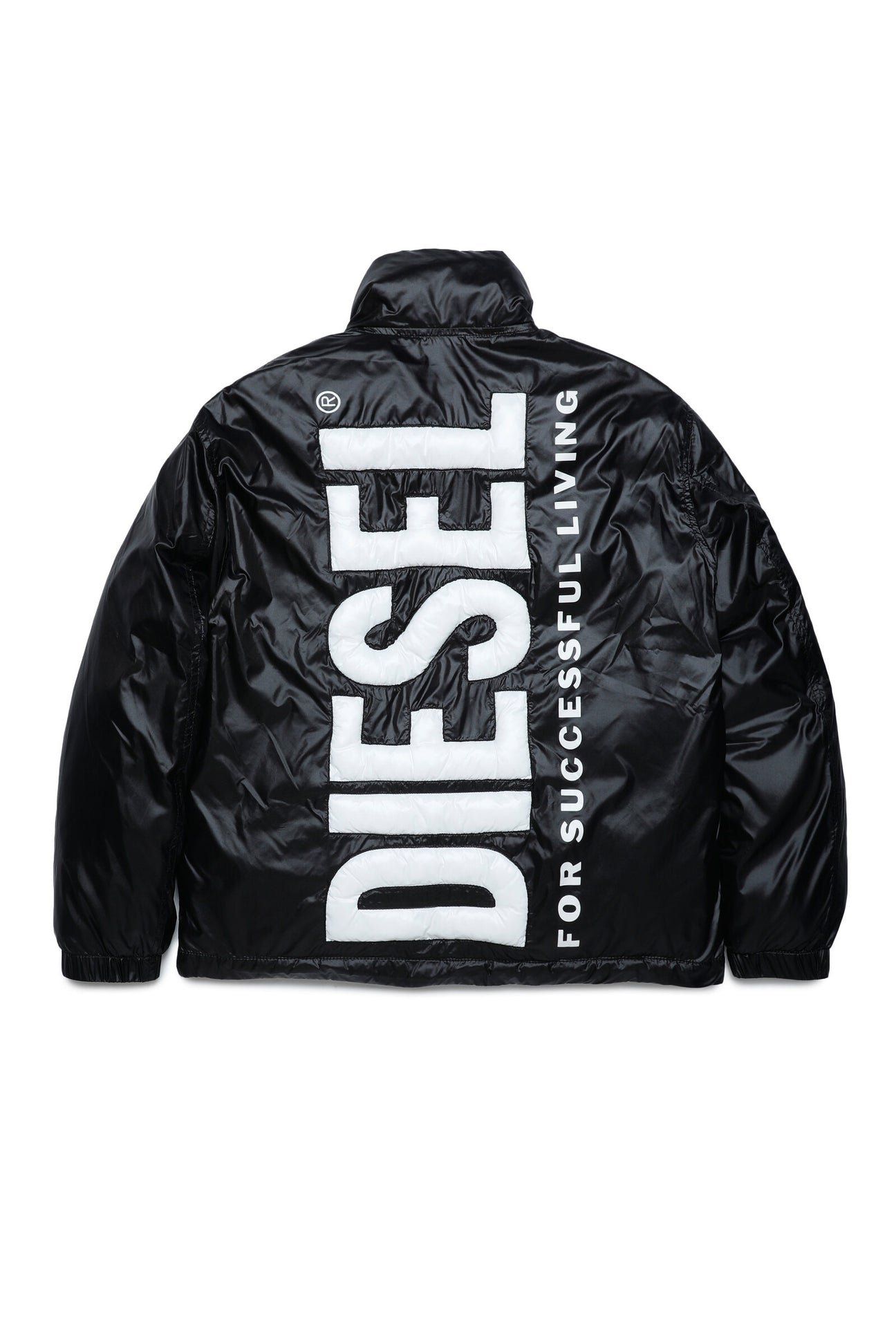 Diesel red fake down jacket with quilted logo for children | Brave Kid