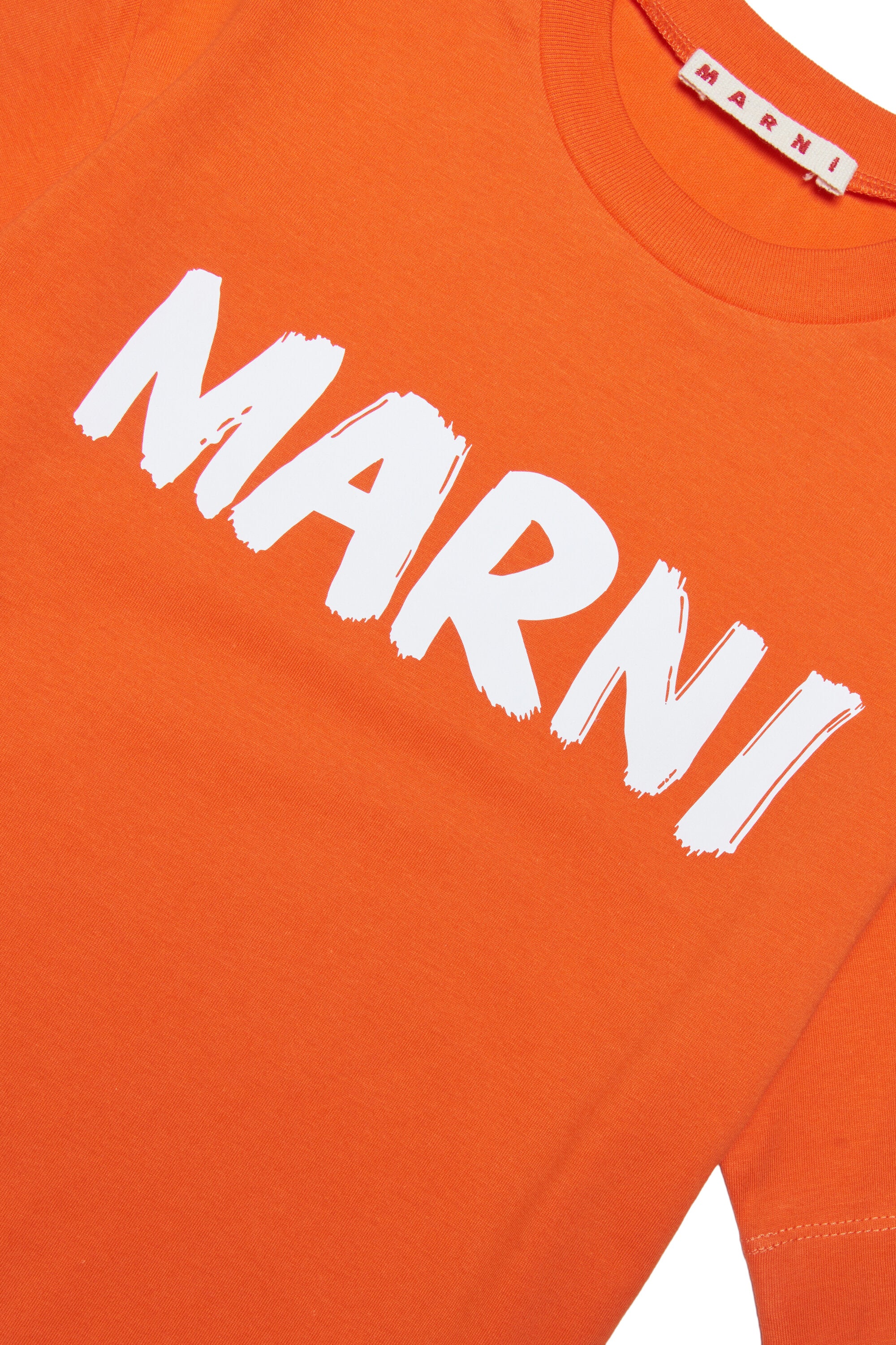 Marni orange jersey t-shirt with logo for children | Brave Kid