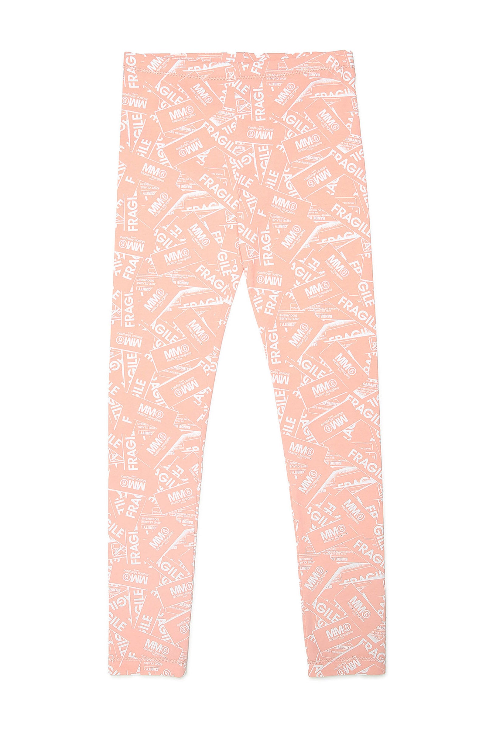 MM6 MAISON MARGIELA PINK LEGGINGS WITH ALL-OVER PRINT