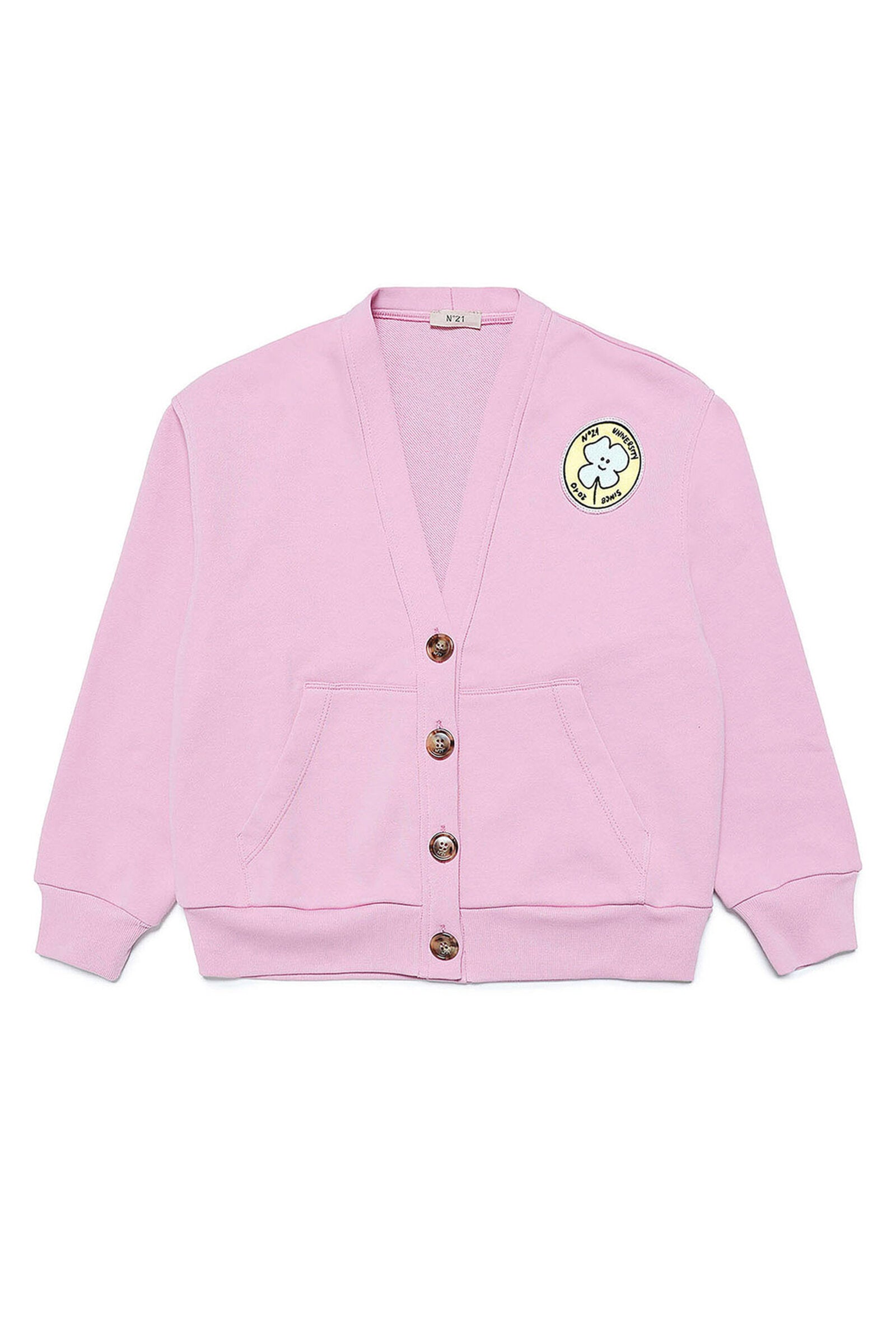 N°21 PINK V-NECK FLEECE CARDIGAN