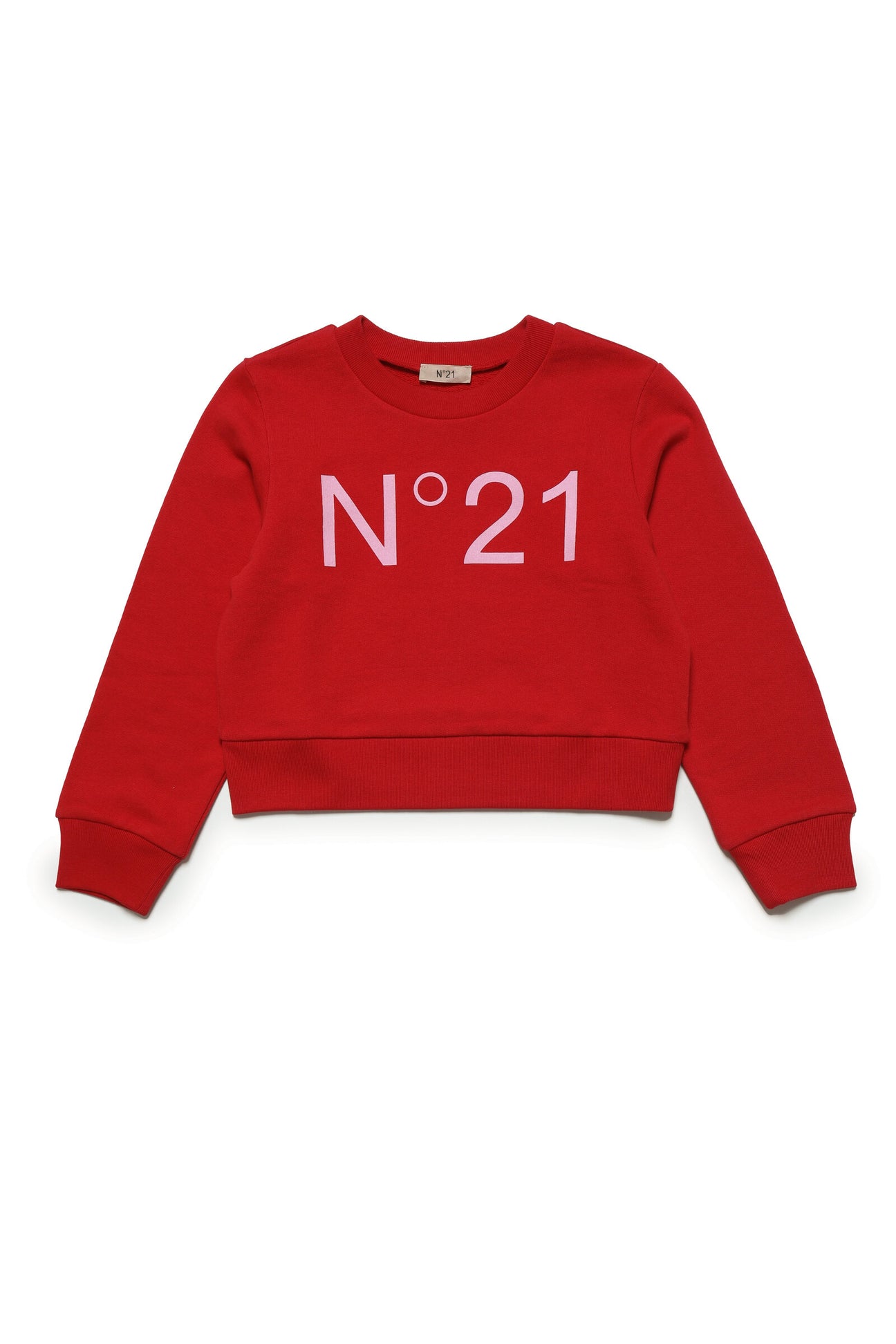 N°21 girl cotton crew-neck cropped sweatshirt | BRAVE KID