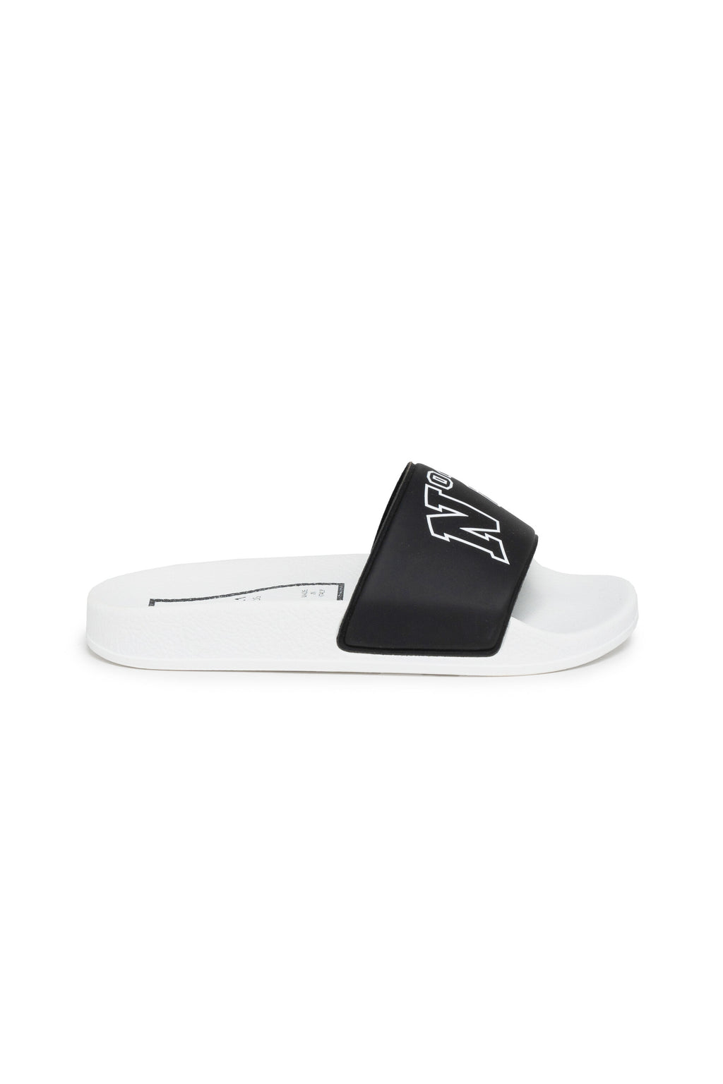 Black rubber slide slippers with logo N 21 Brave Kid