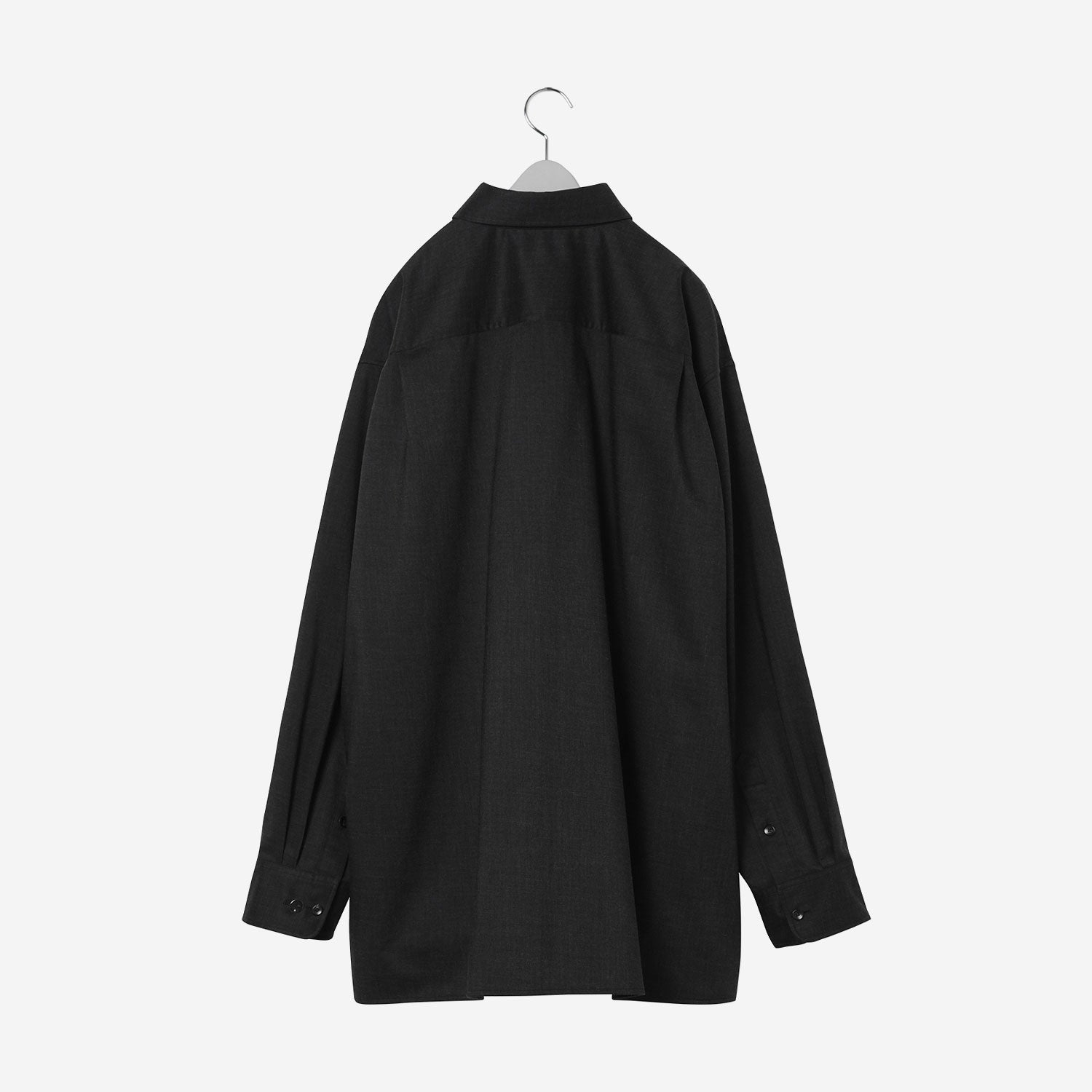 Technical Wool Oversized Shirt / black – th products