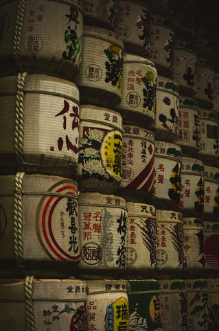 les bariles de saké au Japon 