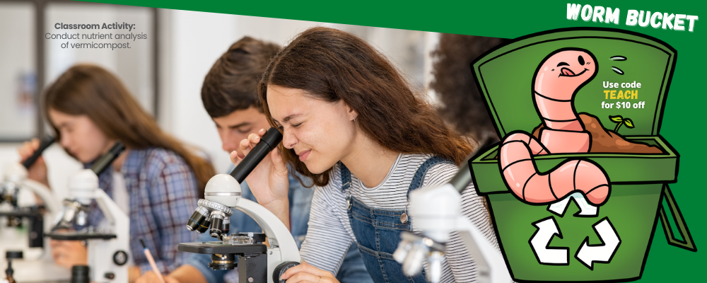 Students in a science lab looking through microscopes.