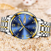 LIGE Couple Watch Gold Blue Watch Women Quartz Watches Ladies Top Brand Luxury Female WristWatch Girl Clock Relogio Feminino+Box sim-sim-shop