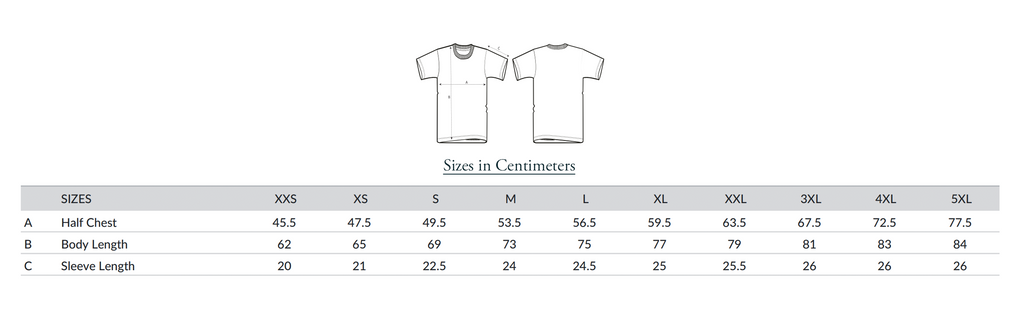Oversized Organic Tee Size Guide