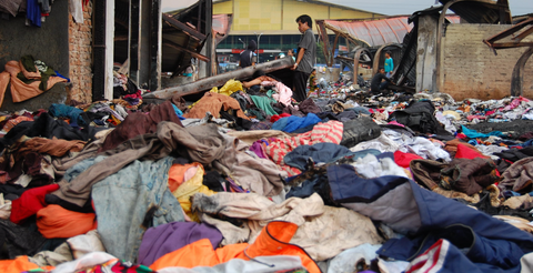 Clothes in a landfill