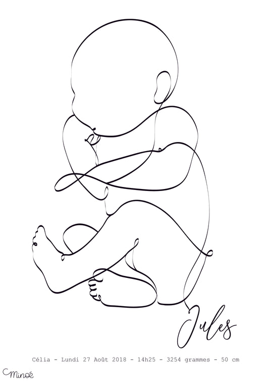 Illustration de naissance - bébé 11 – Hey Minoe