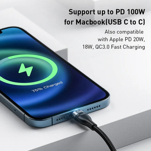 Baseus 3 in 1 USB C Cable for iPhone 15 14 13 Pro 11 XR Charger Cable Macboo Samsung Xiaomi - Dimensionists