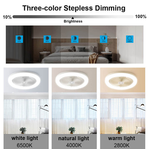 Ceiling Light With Fan LED Smart Fan Light With Remote Control E27 Socket - Dimensionists