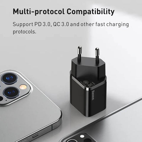 iPhone Samsung Fast Charger Baseus 30W USB Type C Dual Port Charger - Dimensionists