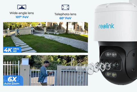 Security Camera Outdoor Reolink TrackMix POE Wifi Camera 4K Dual Lens PTZ Auto Tracking Camera - Dimensionists