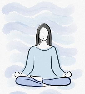 A person meditating for mental health