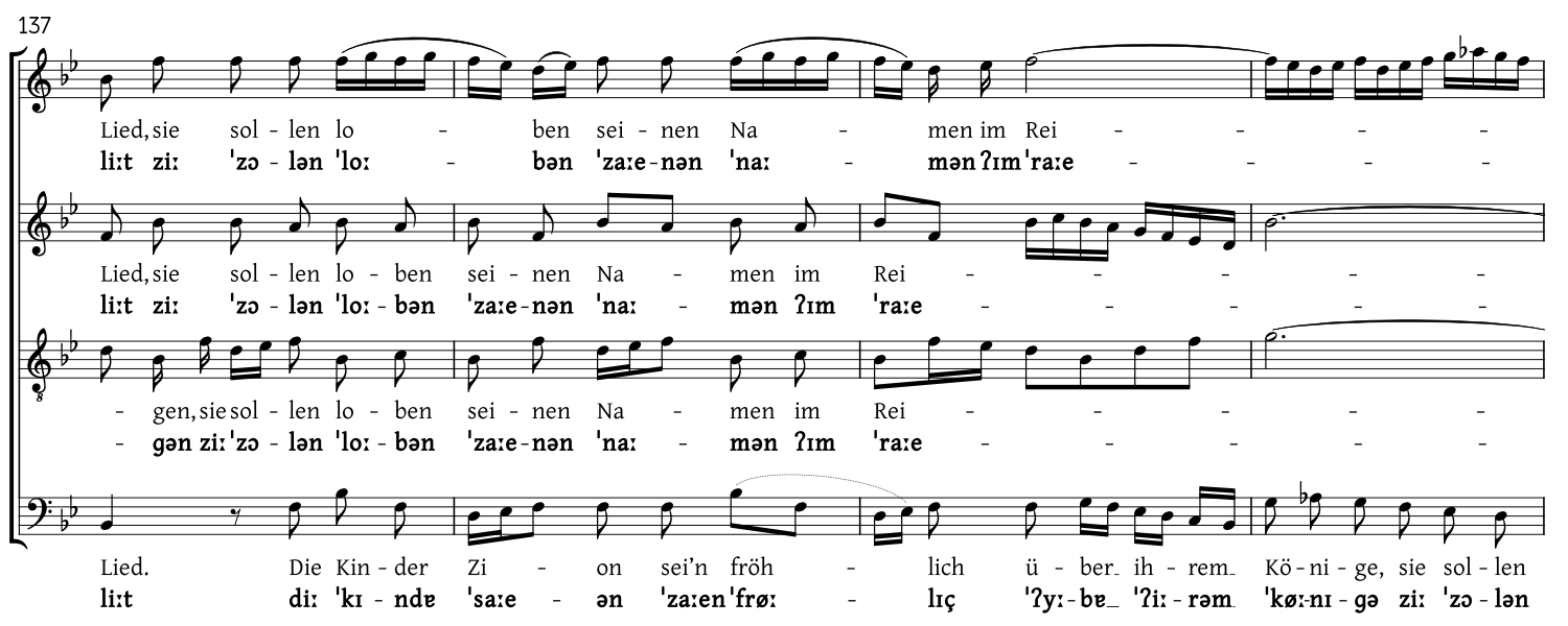 Silbengrenzen bei J.S. Bach "Singet dem Herrn" (Motette)