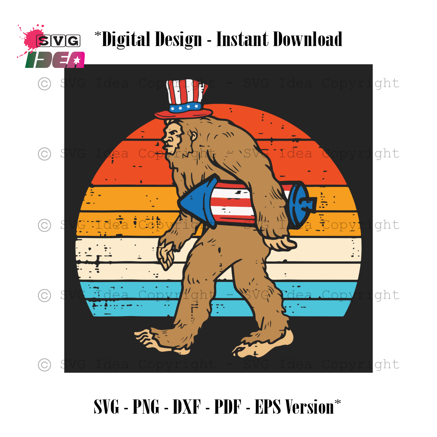 Download Bigfoot Sasquatch Firecracker Svg, Independence Svg ...