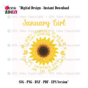 Birthday Gift For Sunflower January Girls Diy Crafts Svg Files For Cricut, Silhouette Sublimation Files
