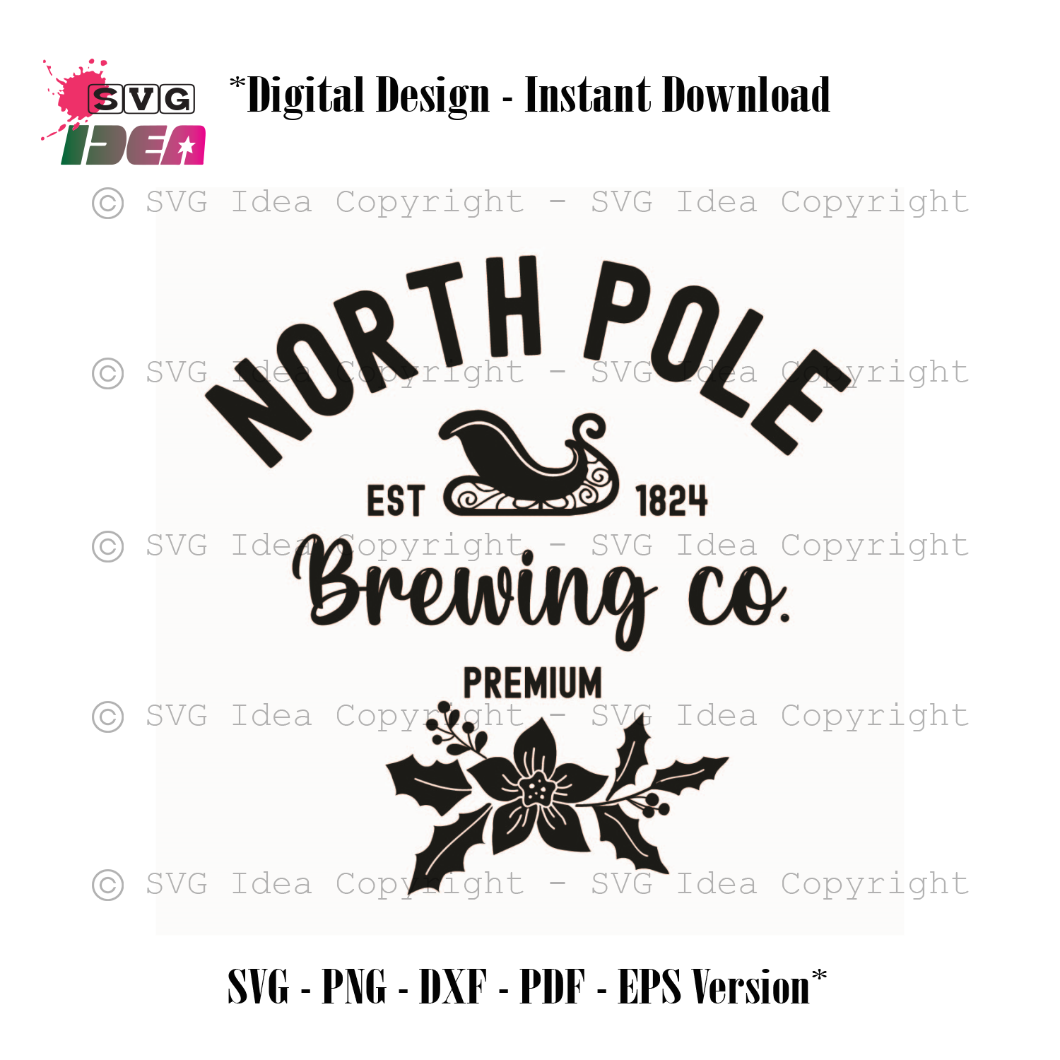 Christmas Gift, North Pole Brrewing Co Diy Crafts Svg Files For Cricut, Silhouette Sublimation Files