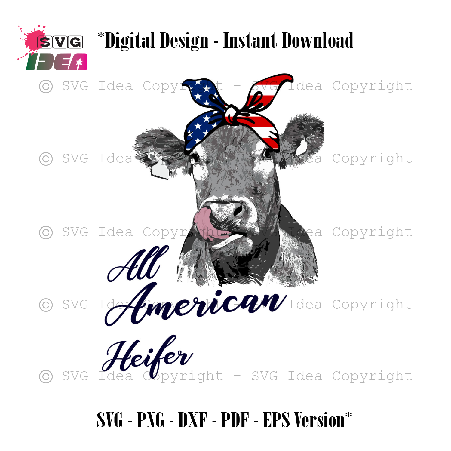 Download All American Heifer Independence Day Gifts Independence Shirt For Mom Svg Ideas