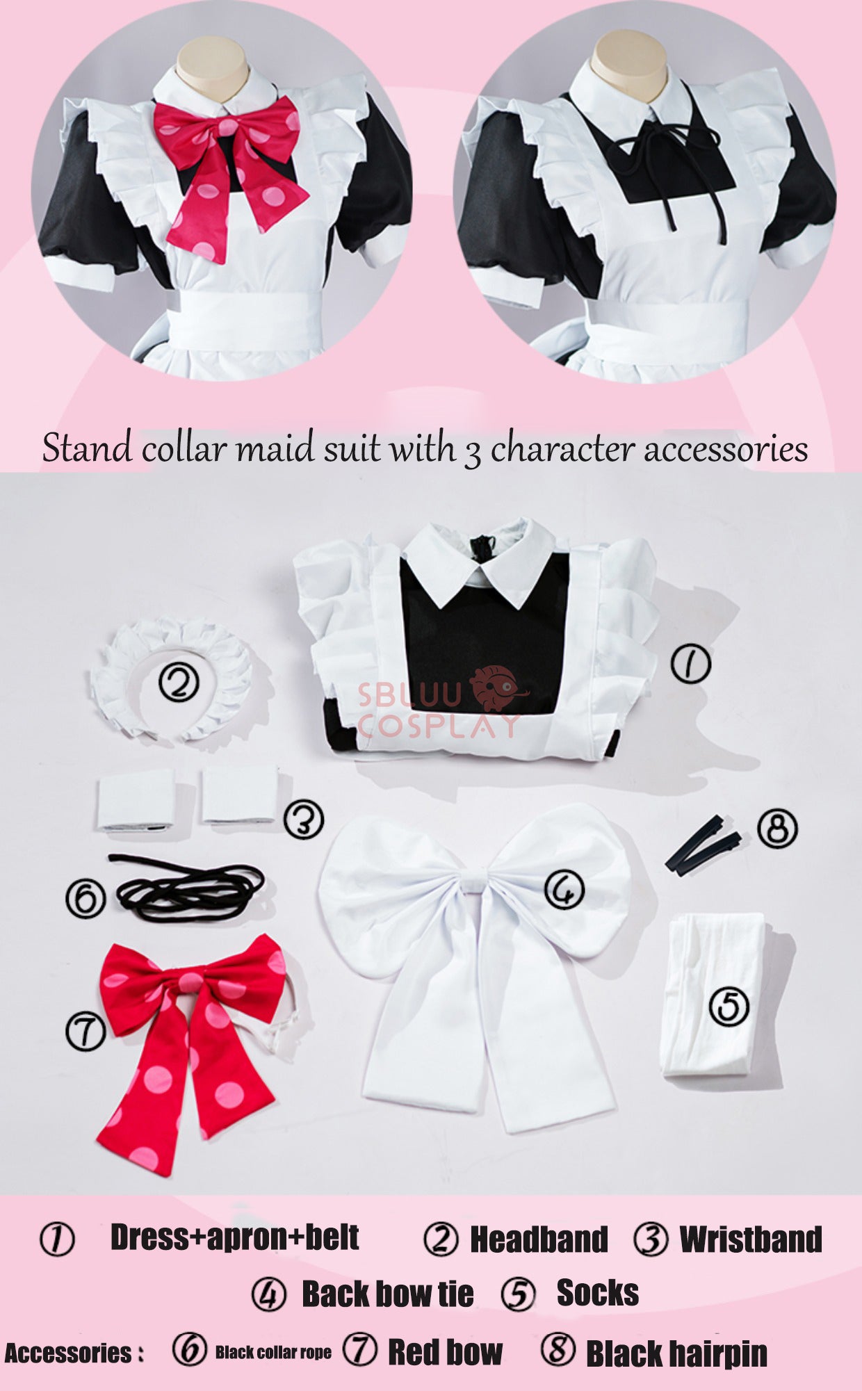 SBluuCosplay Bocchi The Rock Kita Ikuyo Ijichi Nijika Yamada Ryo Gotou Hitori Cosplay Maid Costume