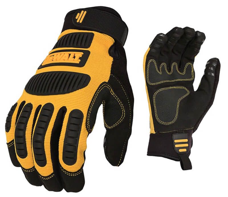 DEWALT Men's Dipped Tread Grip Work Gloves — Black/Gray/Yellow