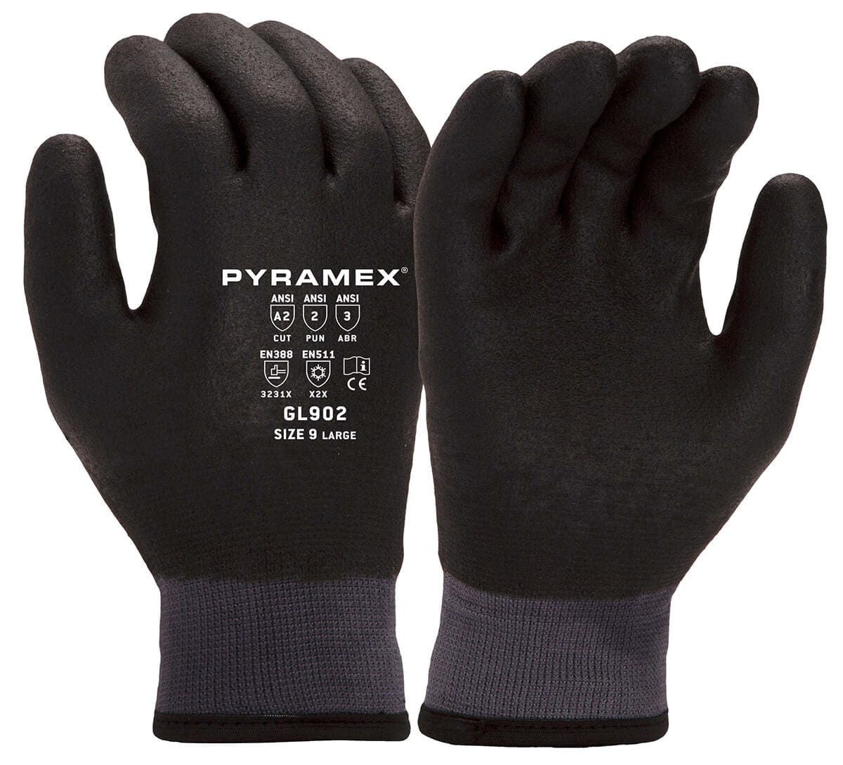 Mcr Safety N9690 Ninja Ice 15 Gauge Black Nylon Coated Glove