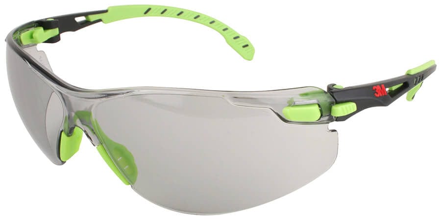 3M Solus Safety Glasses Green Temples Clear Anti-Fog Lens