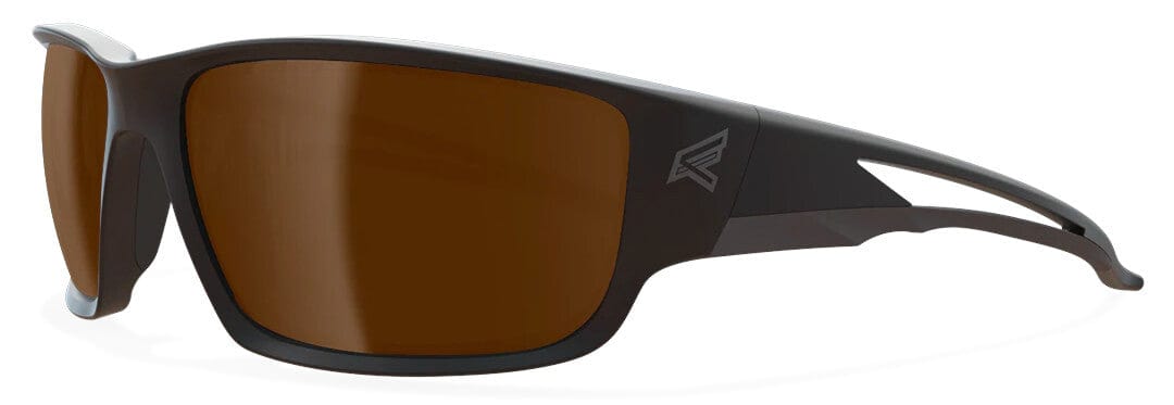 Edge Eyewear TSK-XL215 Kazbek XL Safety Glasses Black Frame Polarized Copper Lens