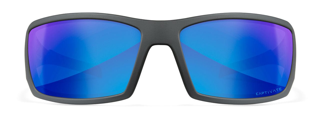 Wiley X Ovation Sunglasses Slate Polarized Blue Mirror Lens