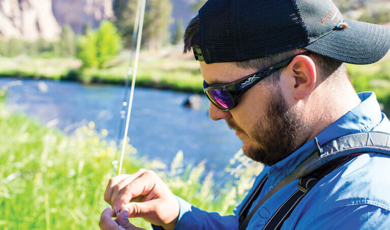 Polarized Fishing Glasses tying a fly