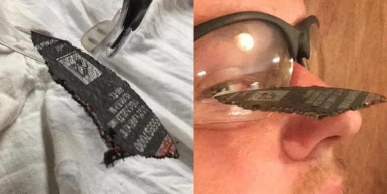 Safety Glasses Protect Eyes From Angle Grinder Explosion