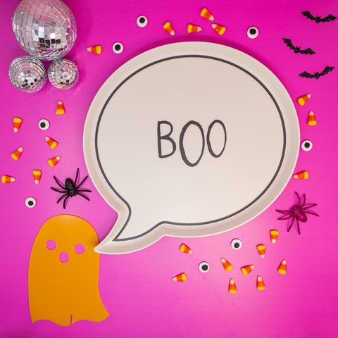 "Boo" speech bubble Halloween candy board