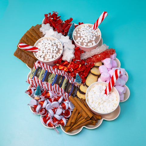 Our Hot Cocoa Charcuterie Board is the perfect crowd-pleaser for your holiday gatherings