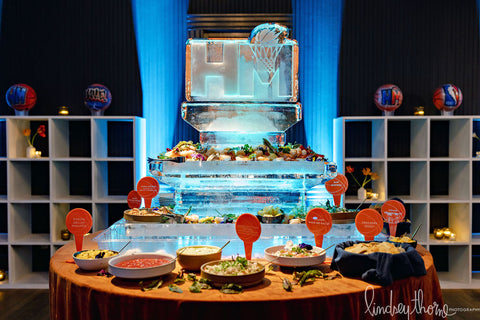Custom ice sculpture for basketball themed mitzvah